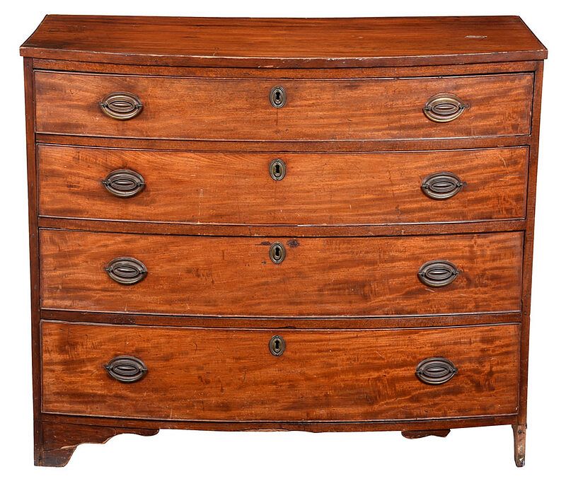 Appraisal: American Federal Mahogany Bow Front Chest probably Pennsylvania circa figured