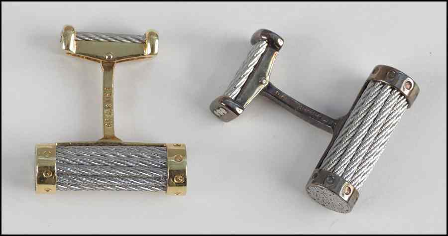 Appraisal: FRED OF PARIS FORCE PAIR OF CUFFLINKS Stainless steel and