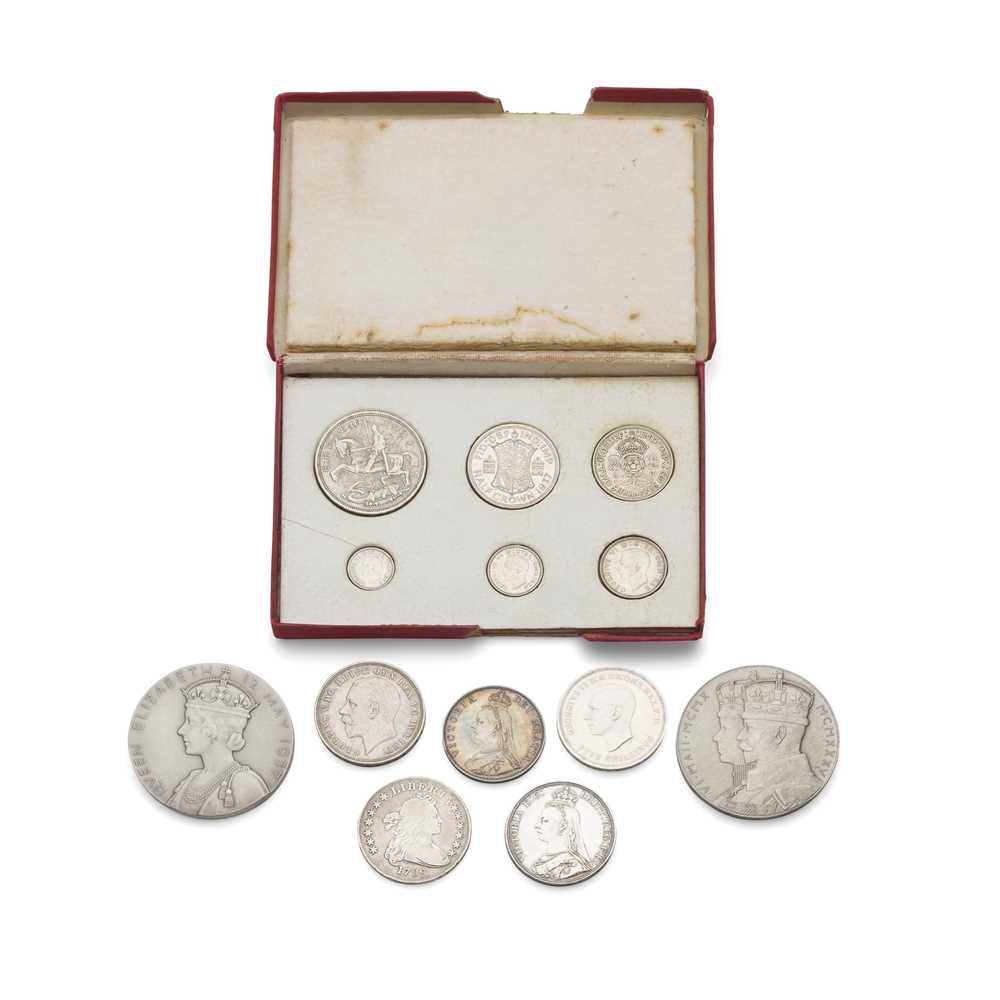 Appraisal: A GROUP OF SILVER COINS AND CORONATION MEDALS George VI