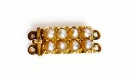 Appraisal: A vintage ct gold seed pearl set pearl clasp approximately