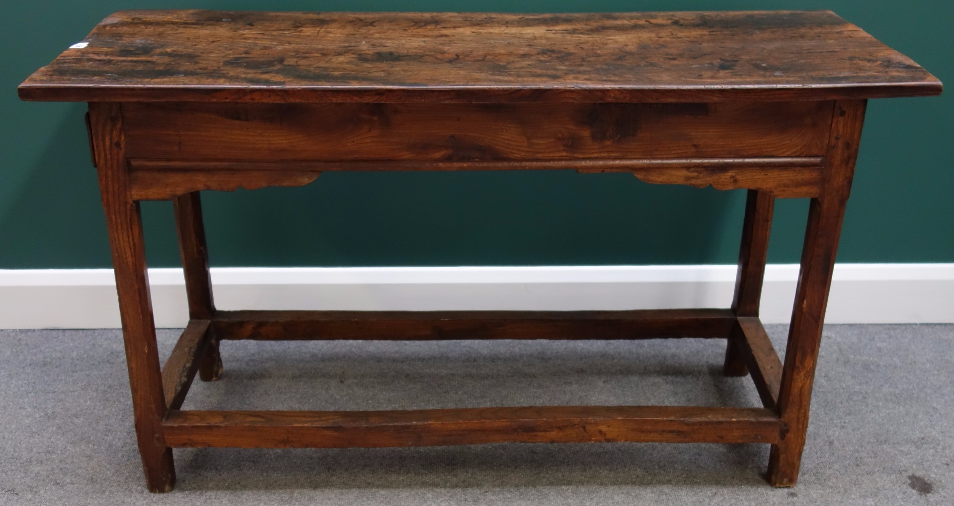 Appraisal: An th century elm side table on canted square supports