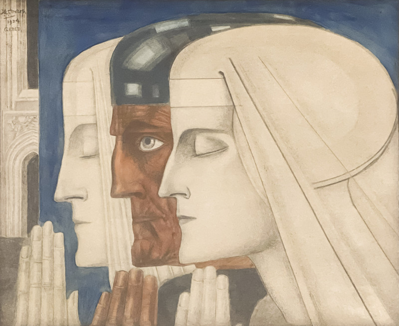 Appraisal: Jan TooropDutch-Indonesian - Gebed Prayer hand-colored offset lithographsight x inches