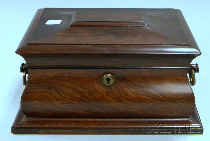 Appraisal: Victorian Rosewood Veneer Jewelry Box with interior tray