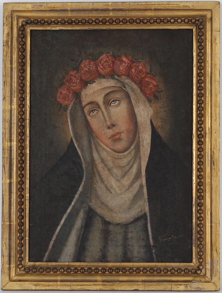 Appraisal: th C Spanish Colonial Portrait of Virgin Mary th C