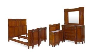 Appraisal: A SUITE OF MAHOGANY MARQUETRY AND ORMOLU MOUNTED BEDROOM FURNITURE