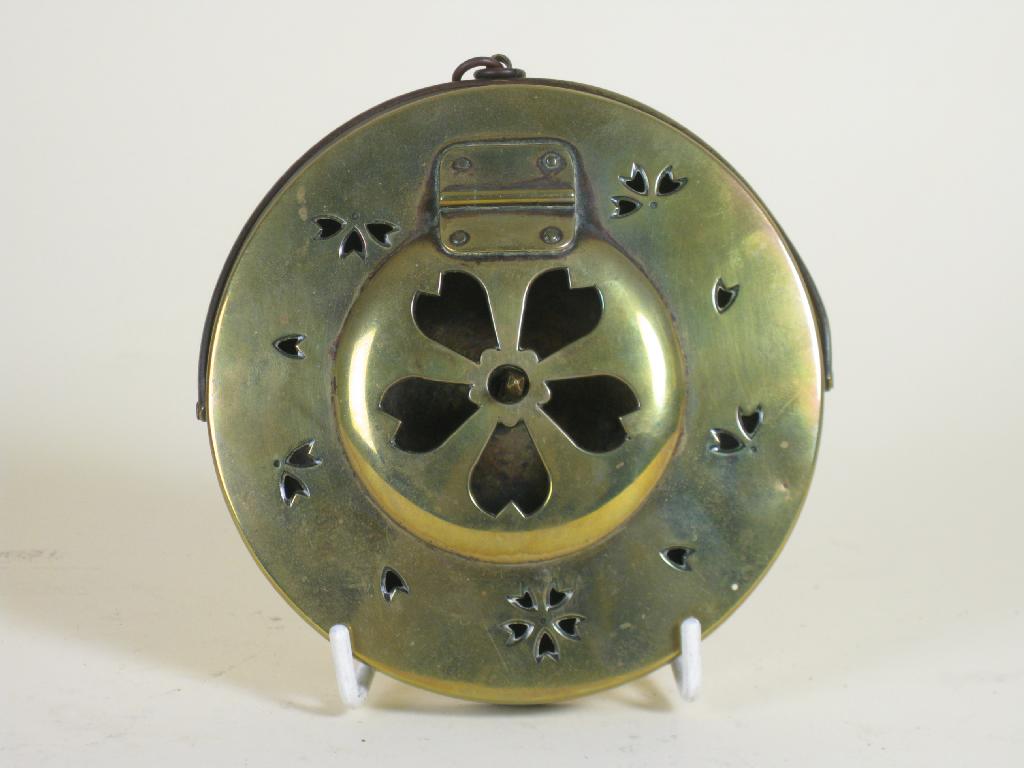 Appraisal: A late th Century brass Travelling Candle Holder with pierced