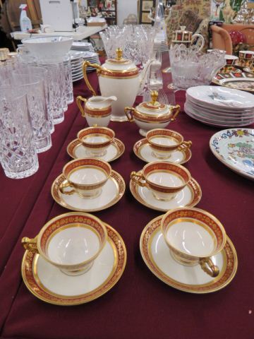 Appraisal: German Porcelain Demitasse Set with pot creamer sugar cups saucers