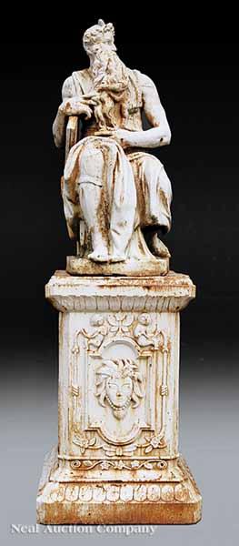 Appraisal: A Continental White-Painted Cast Iron Garden Statue of the Prophet