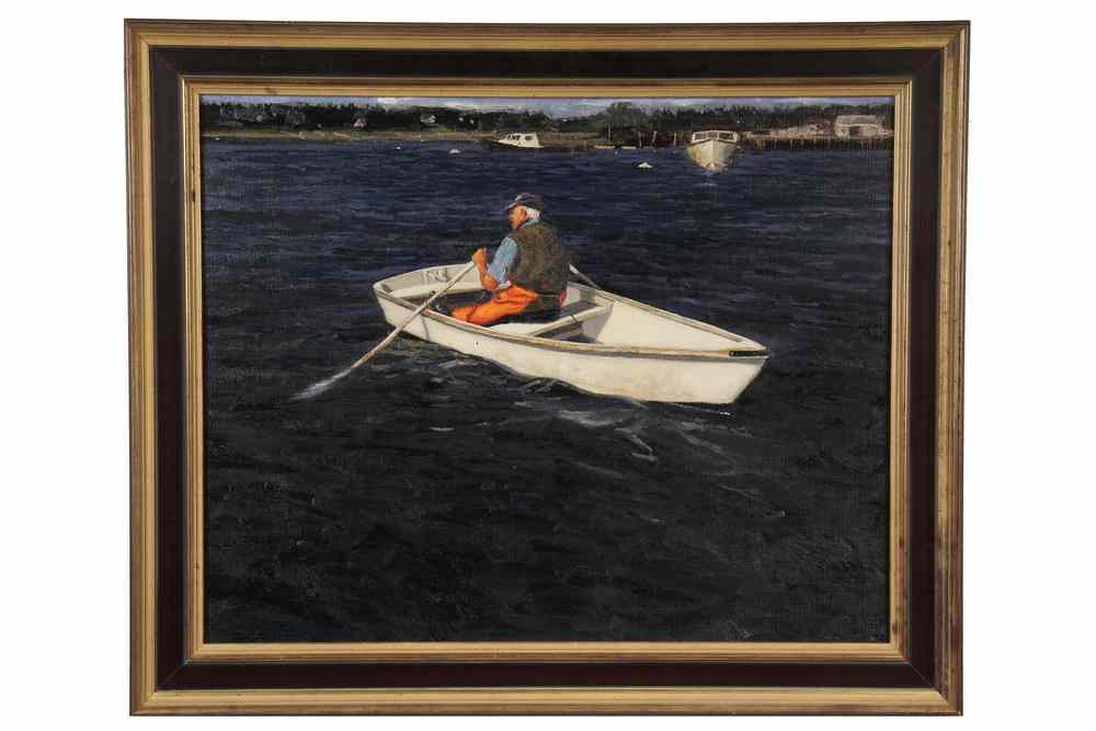 Appraisal: OOC - Fisherman Rowing Dinghy by Ronald Frontin Contemporary Maine