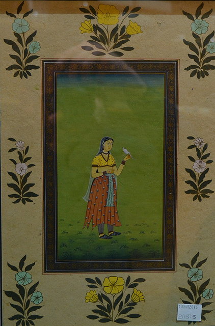 Appraisal: A collection of five Indian miniaturesincluding hunting scene with Persian