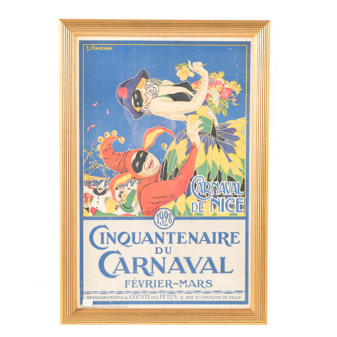 Appraisal: Francois Serrachiani Carnaval de Nice poster Early th century Color