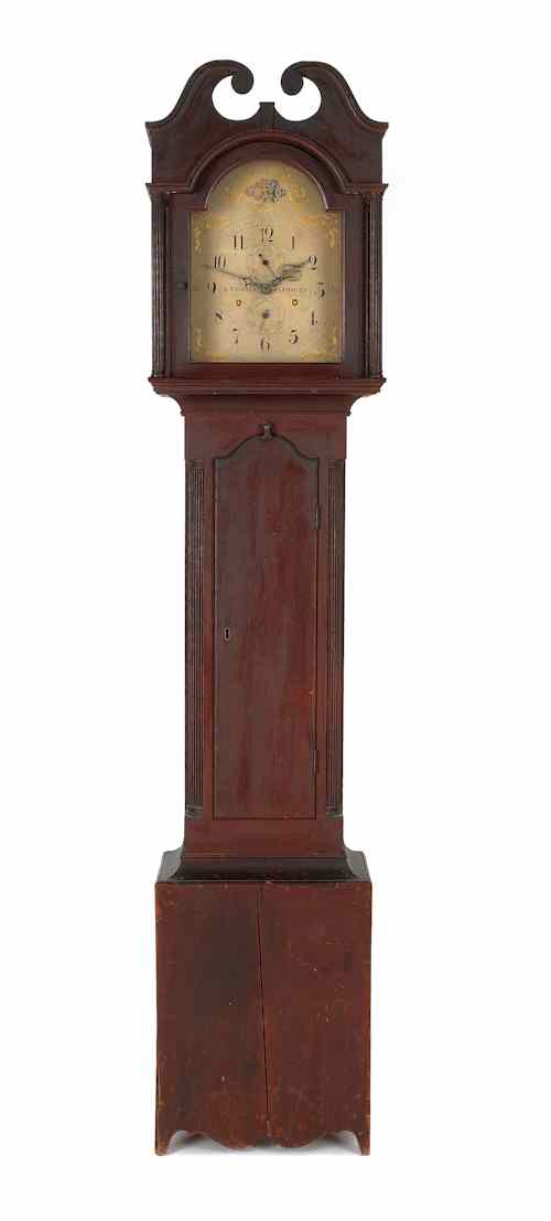 Appraisal: Seth Thomas Plymouth Connecticut painted cherry tall case clock early