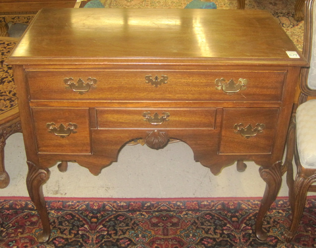 Appraisal: QUEEN ANNE STYLE MAHOGANY LOWBOY American th century having four