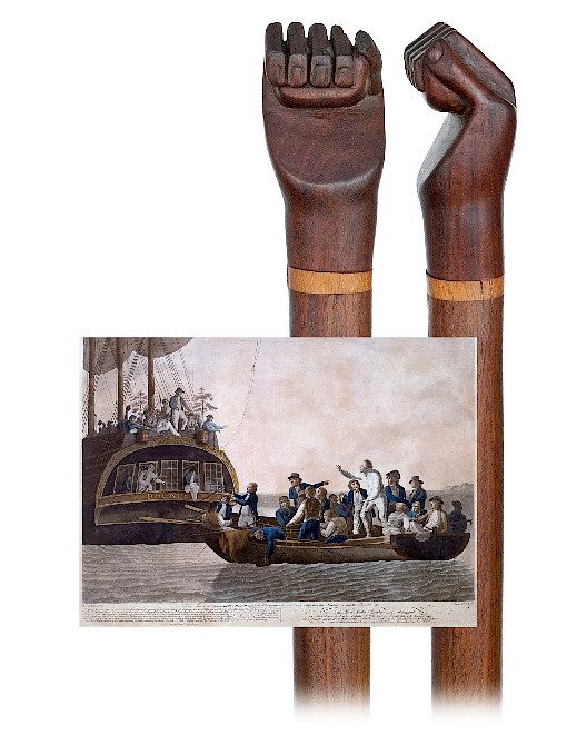 Appraisal: Classic Pitcairn Island Cane -Ca -Redwood right fist handle on