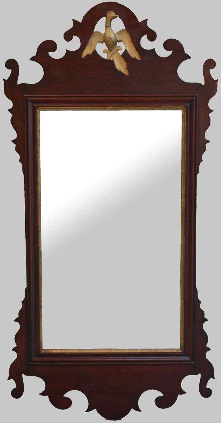 Appraisal: ANTIQUE AMERICAN CHIPPENDALE PARCEL GILT MIRRORCirca - In mahogany with