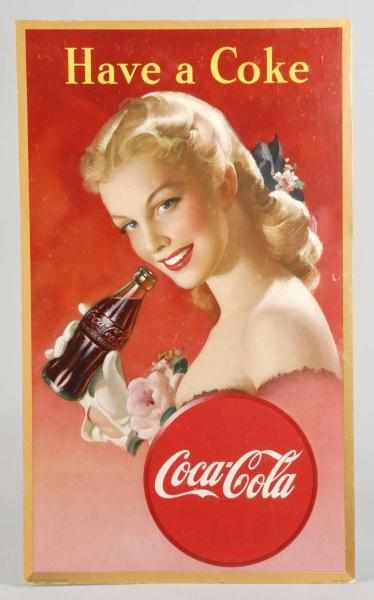 Appraisal: Coca-Cola Vertical Poster Description Features girl with bottle A few