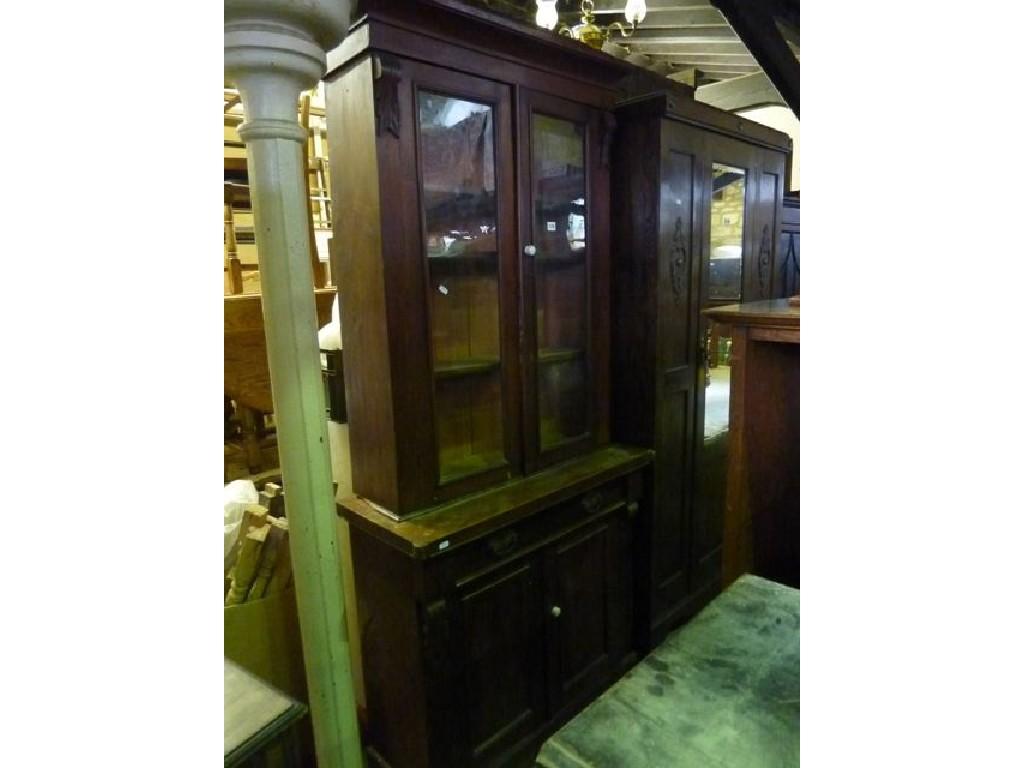 Appraisal: A Victorian mahogany chiffonier bookcase the upper section with moulded