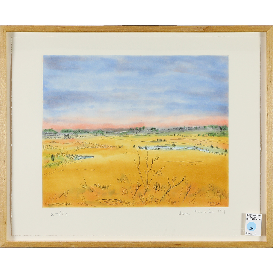 Appraisal: PRINT JANE FREILICHER Jane Freilicher American - Landscape etching with