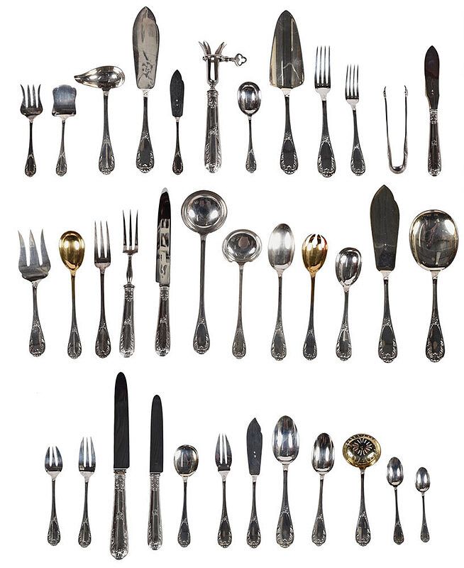 Appraisal: Set of French Silver Flatware Pieces th century including twelve