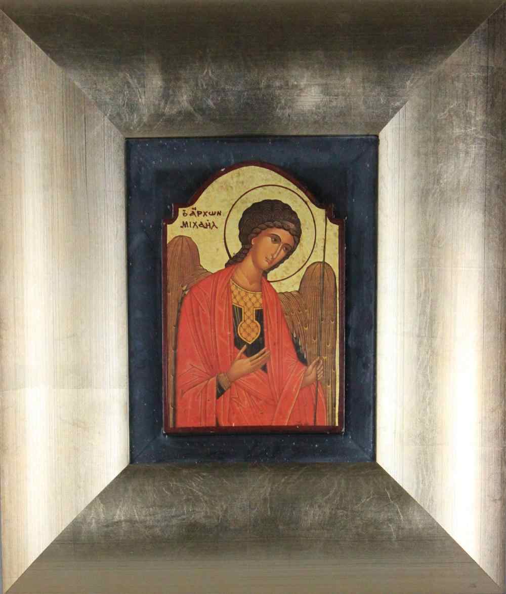 Appraisal: ICON ON FRAMED MIRROR Provenance From a diplomatic family