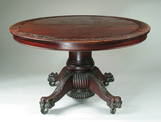 Appraisal: LARGE CARVED MAHOGANY VICTORIAN BANQUET TABLE This magnificent large Victorian