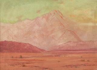 Appraisal: Gordon Coutts Pink desert landscape signed lower right Gordon Coutts