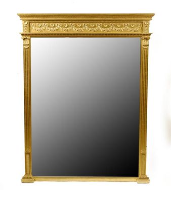 Appraisal: A late Victorian giltwood overmantel mirror the rectangular bevelled plate