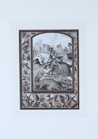 Appraisal: Knight Slaying dragon with maiden and castel in the background