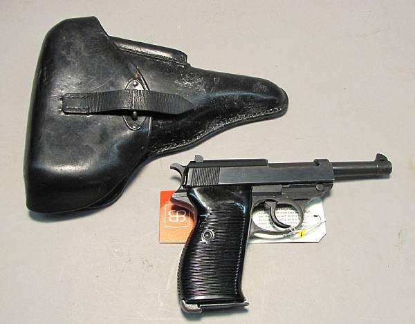 Appraisal: A German byf code P- semi-automatic pistol with period holster