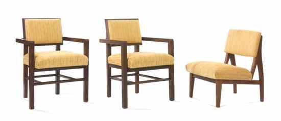 Appraisal: A Pair of American Mahogany Armchairs Frank Lloyd Wright for