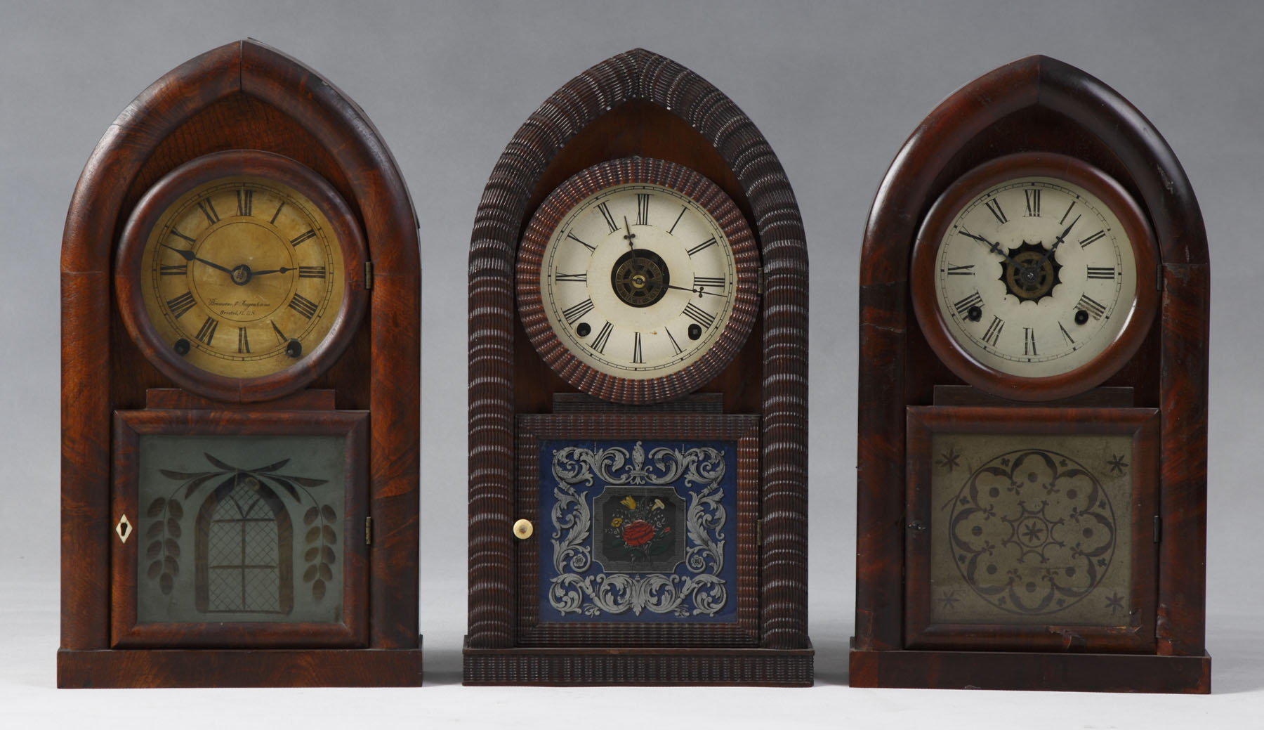 Appraisal: Waterbury Beehive Clock Mahogany case in original finish some veneer