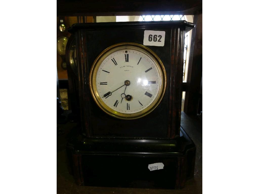 Appraisal: A Victorian black slate and marble mantle clock with eight