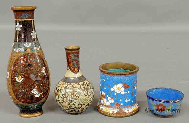 Appraisal: Four small cloisonn pieces tallest- vase ''h