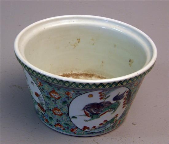 Appraisal: Chinese famille verte jardiniere th century enamelled in colours with