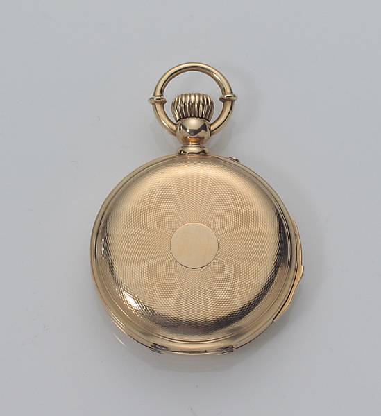 Appraisal: An k gold hunting cased repeating pocket watch Ferdinand Richard