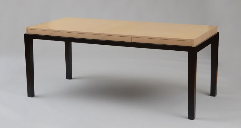 Appraisal: CHRISTIAN LIAIGRE FOR HOLLY HUNT THREE-DRAWER EXECUTIVE DESK Birch ebonized