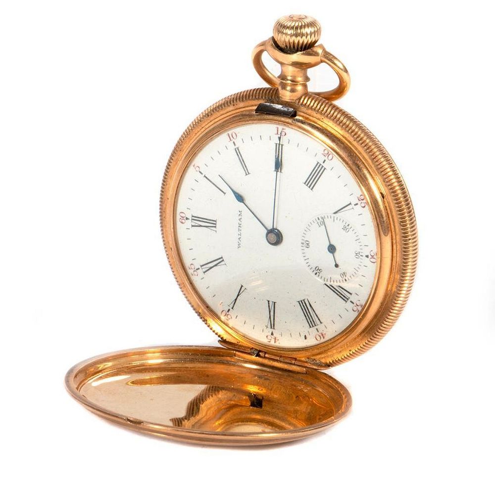 Appraisal: Waltham k gold hunting cased pocketwatch circa j adjusted movement