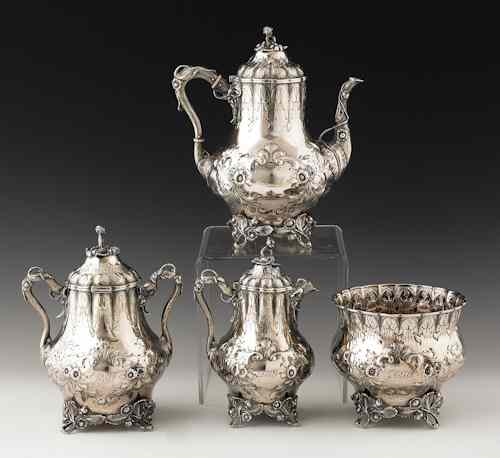 Appraisal: Ball Black Co silver tea service late th c with