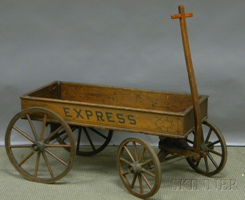 Appraisal: Child's Painted Wood and Iron Express Wagon