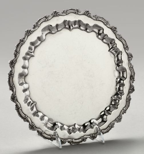 Appraisal: Peruvian Sterling Silver Tray second quarter th century of circular