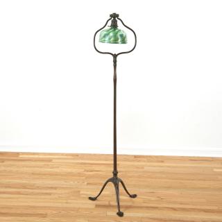 Appraisal: Attr Tiffany Studios bronze damascene floor lamp Attr Tiffany Studios