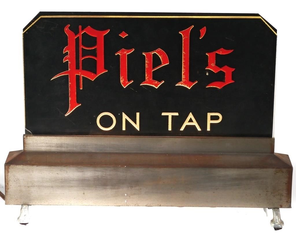 Appraisal: Lighted bar counter sign for Piel's Beer On Tap Piels