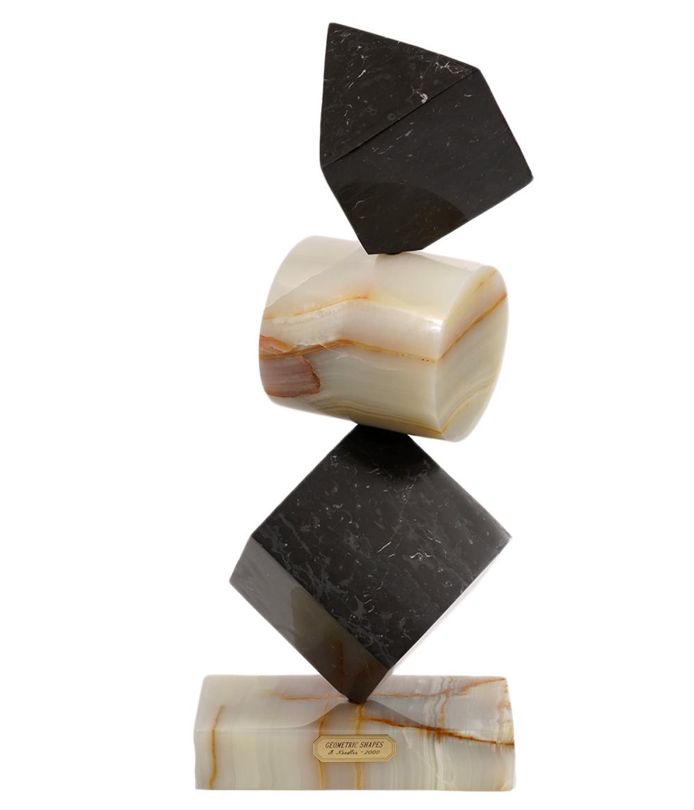 Appraisal: JACK NEEDLES 'GEOMETRIC SHAPES' SCULPTUREJack Needles American - Marble and