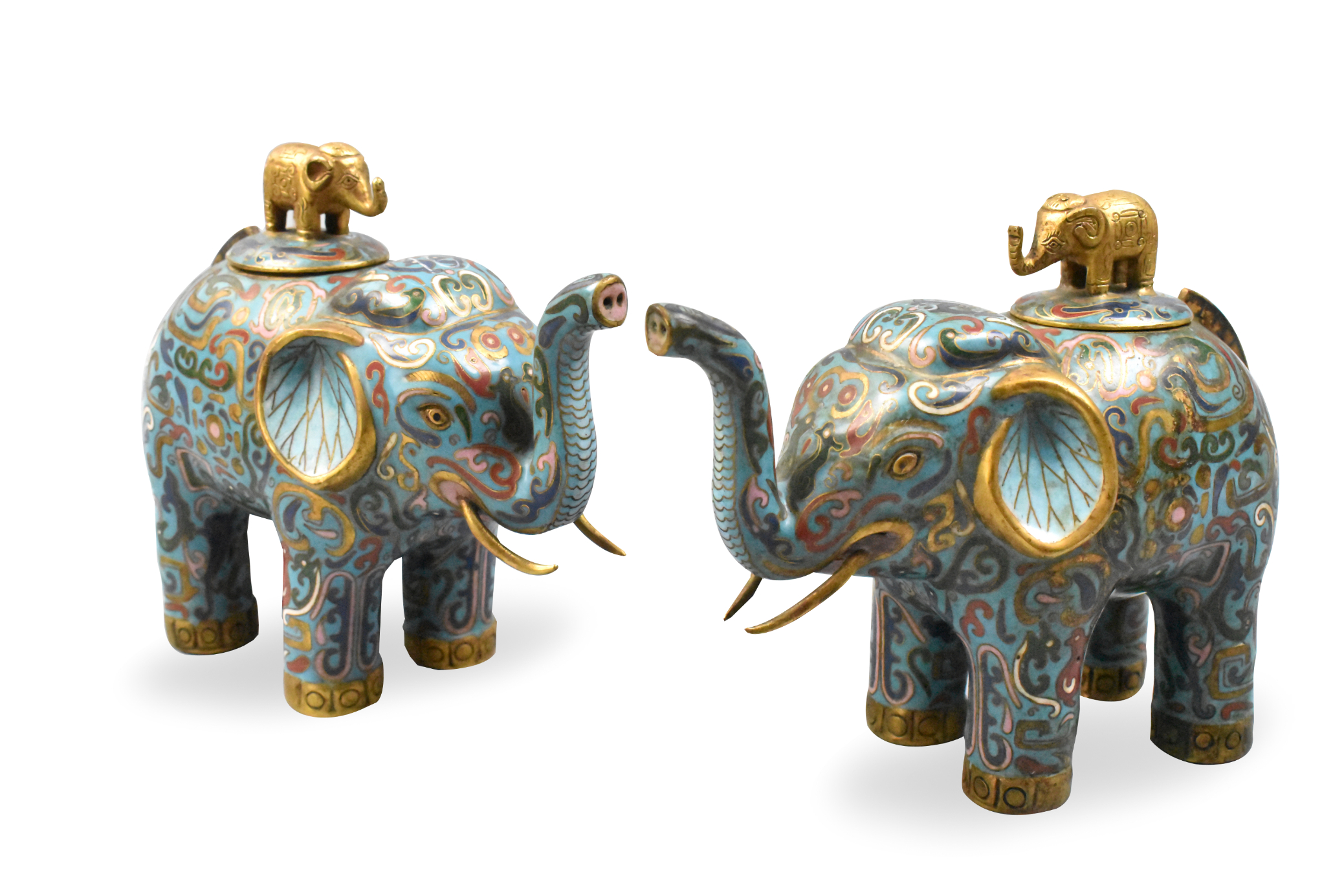 Appraisal: A pair of Chinese cloisonne elephants with covers dating from