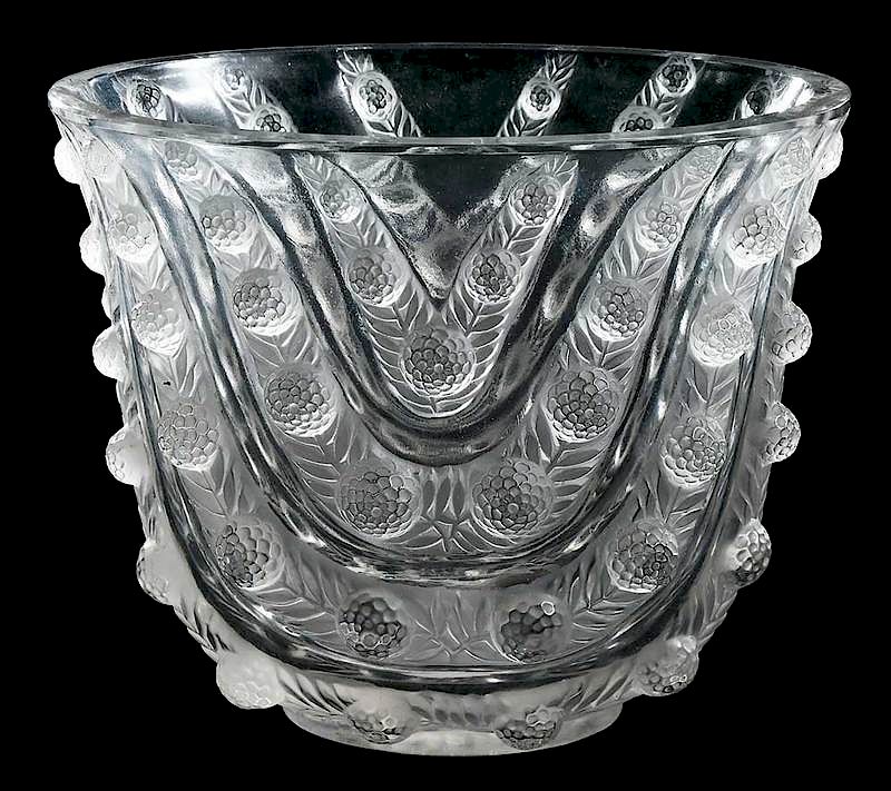 Appraisal: R Lalique Vichy Frosted Vase model introduced model number -