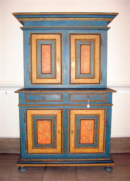 Appraisal: Sou Thern painted and grain-painted cupboard th century