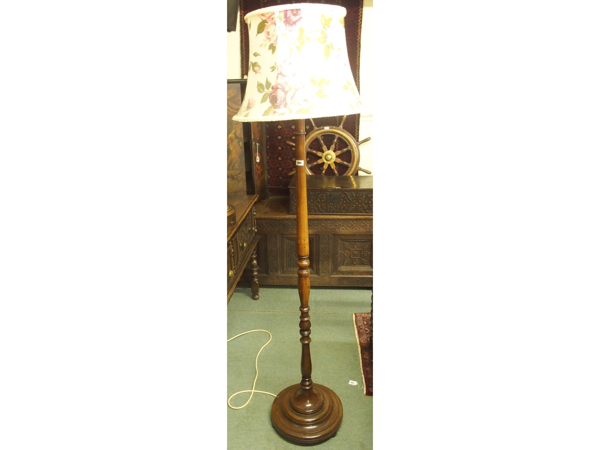 Appraisal: A mahogany standard lamp