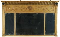 Appraisal: ANTIQUE LABELED ENGLISH OVER THE MANTEL MIRROR Circa The back