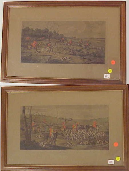 Appraisal: After Alkin two English fox hunt lithographs Full Cry and