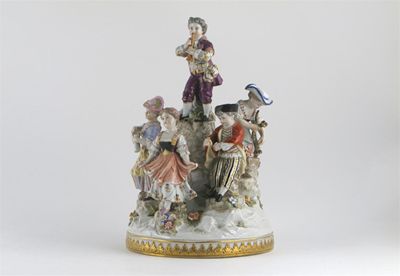 Appraisal: A Continental porcelain group of six children at various pursuits